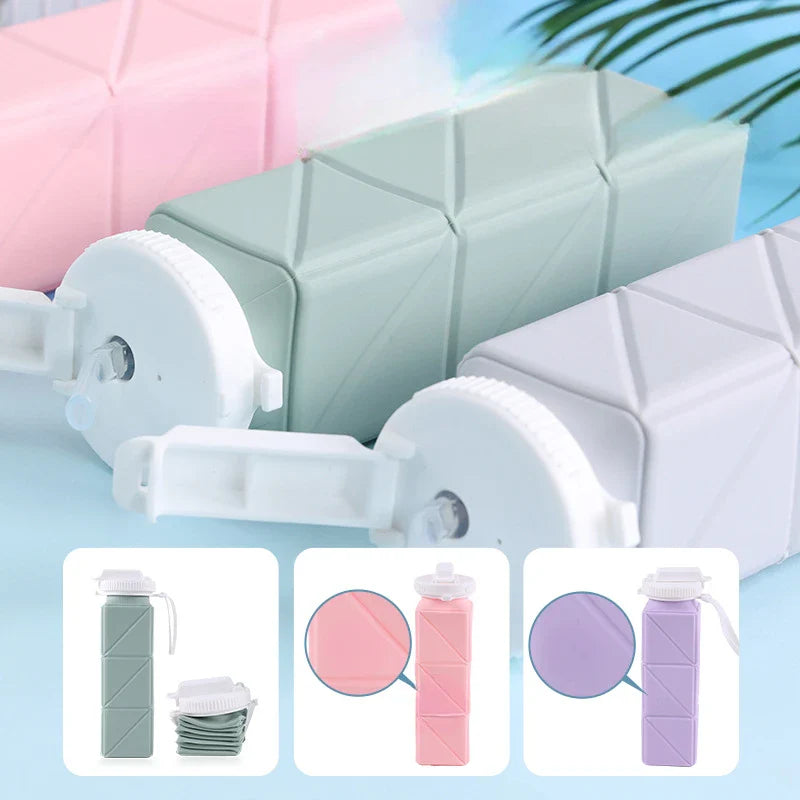 Praktisk Fällbar Silikonflaska För På Språng