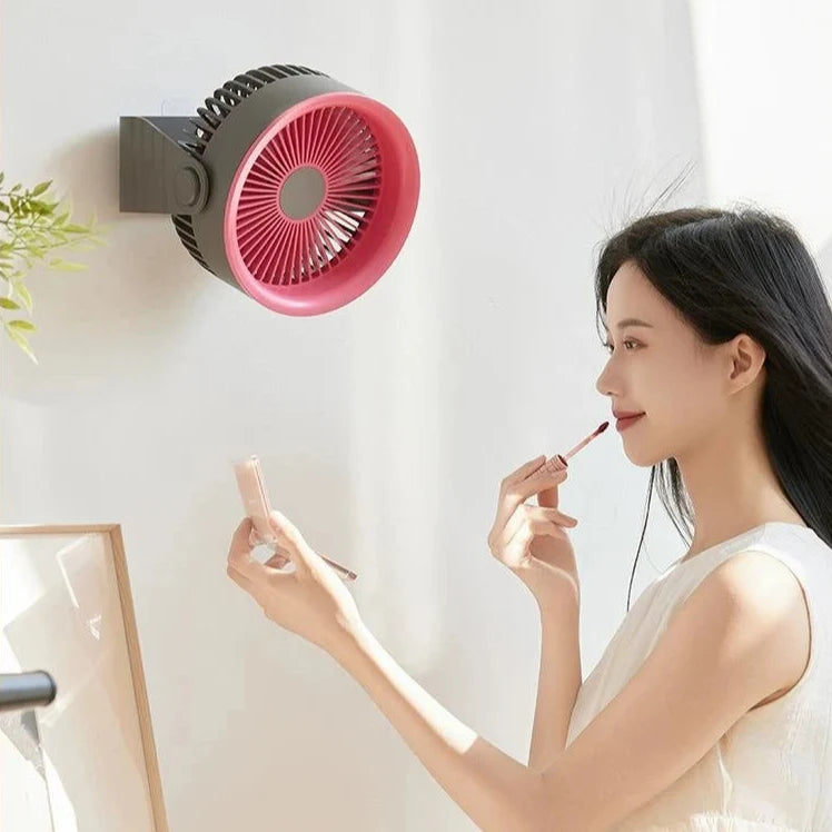 Carvallo BreezeMini | Återuppladdningsbar luftcirkulator | 4 lägen | 3600 mAh batteri | Kompakt & tyst | För kontor, kök & hem