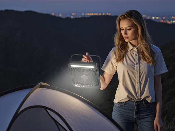 Royallure Bärbar Uppladdningsbar Bordsvovare – 20000mAh Batteri, Tyst 4-Hastighets Luftflöde & LED Lampa