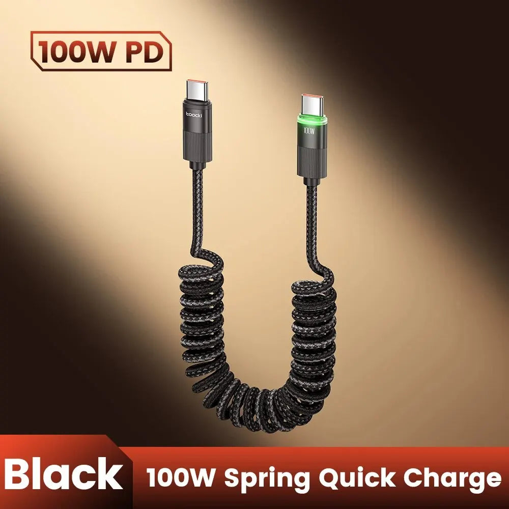 Carvallo-C på Carvallo-C Kabel Voltavo| 100W Snabbladdning | Spiral kabel med LED-display | 1,8 m Deformbar