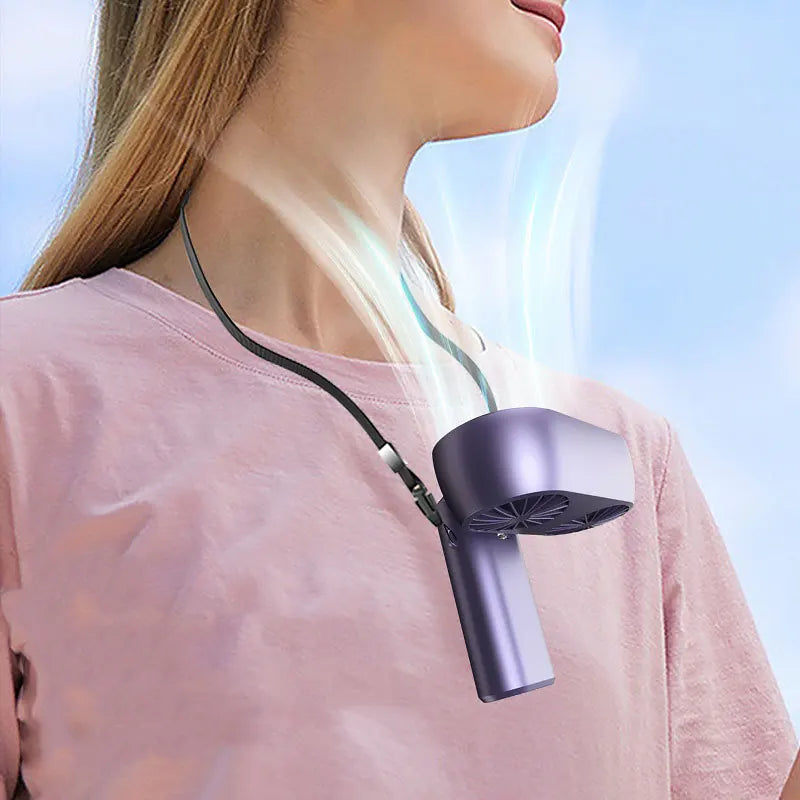 Carvallo Go Dubbel-Turbo Fällfläkt | 5 Hastigheter | USB-Laddning | Bärbar Handfläkt för Sommar & Resor