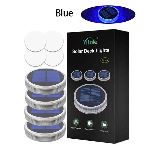 Carvallo StepLights | 4-pack solgångljus | IP68 vattentålig | Klistermontering utan borrning | För trädgård, terrass & gångar