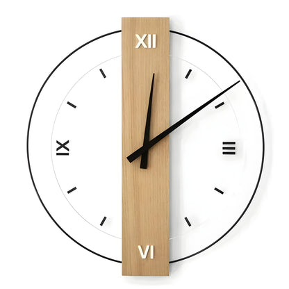 RusticCircle Klocka - Rund Tyst Trä Tyst Väggklocka
