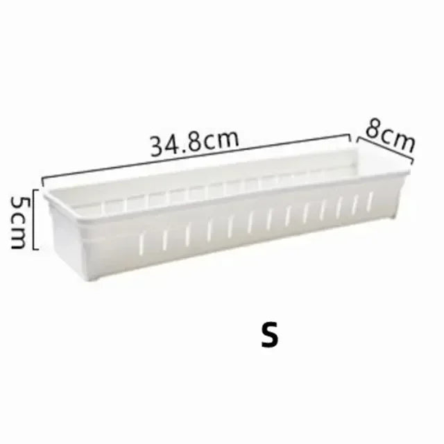 Carvallo FlexSort Lådor Organizer Box | Justerbar med avdelare | För Kök, Kosmetik & Kontor | Vit | S/L