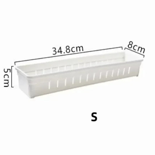 Carvallo FlexSort Lådor Organizer Box | Justerbar med avdelare | För Kök, Kosmetik & Kontor | Vit | S/L