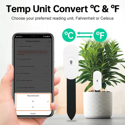 Carvallo Markfuktighetsensor GrowGuard | Zigbee 3.0 | App- &amp; röststyrning | För växtvård &amp; trädgårdövervakning