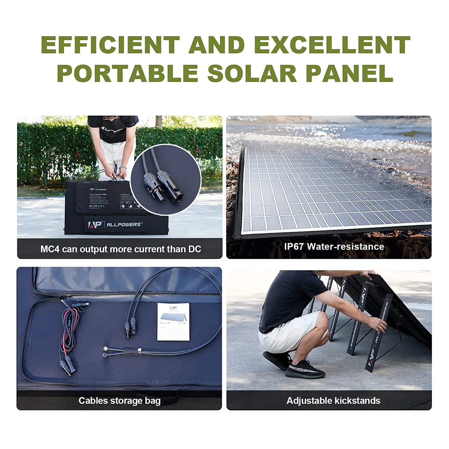 Carvallo Solpanel SolNova Pro | 100W / 140W / 200W | Hög effektivitet | IP67 Vattentät | För camping, balkong och off-grid
