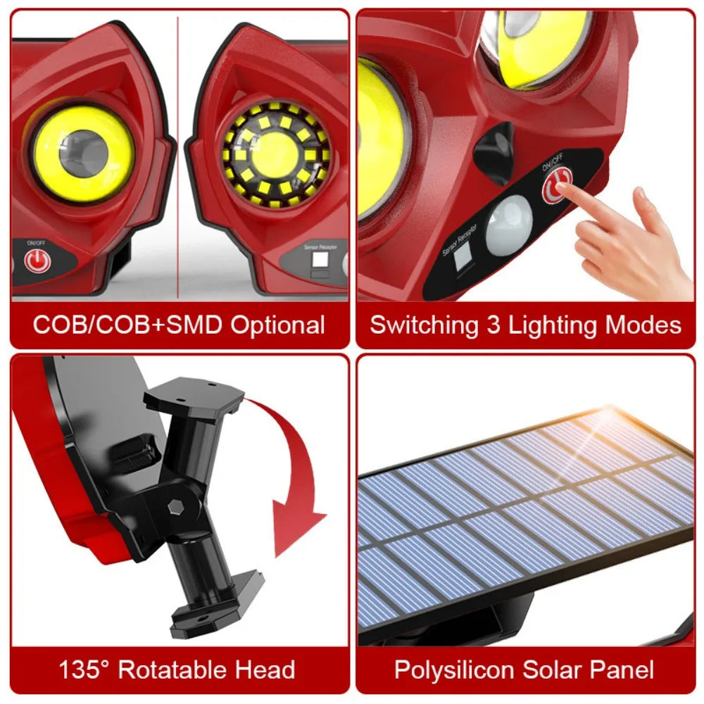 Carvallo Solar Vägglampa Uggla | Rörelsesensor & 3 Läge för Ljus | Väderbeständig IP54 | Trädgårdsdekor