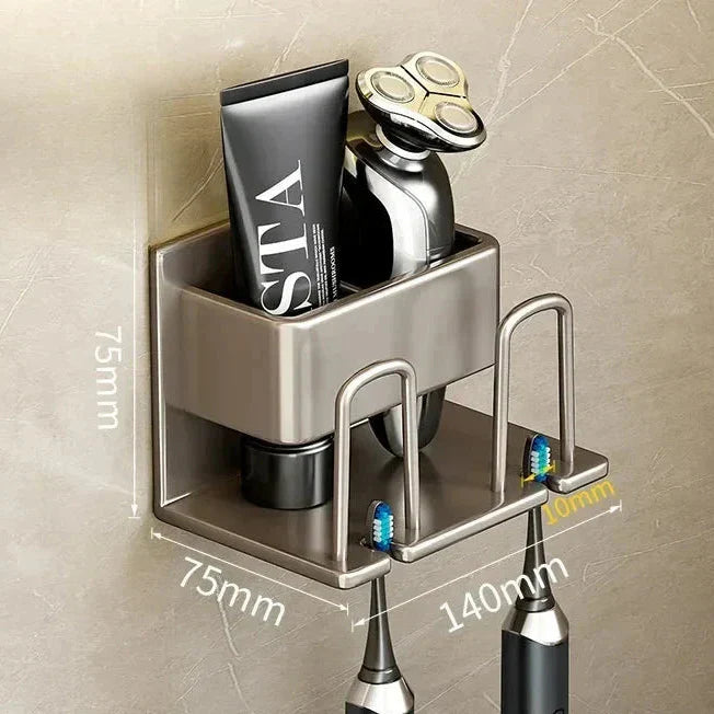 Carvallo - Multifunktionell väggmonterad tandborsthållare med förvaring