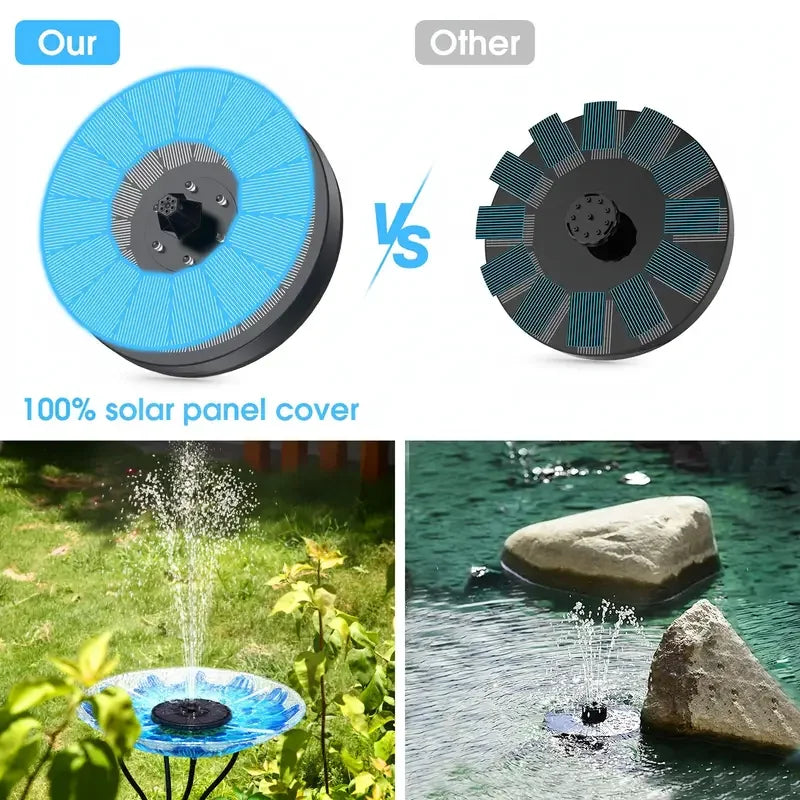 Carvallo LumiFonte 3.5W | Med RGB-LED &amp; 6 munstycken | 1500 mAh batteri &amp; filtersystem | För fågelbad, damm &amp; trädgård