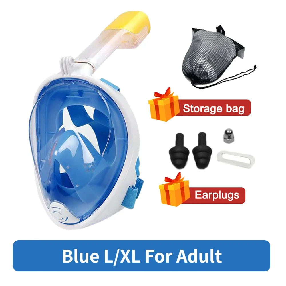 Carvallo Snorkelmask Helansikte | 180° Panorama View | Anti-dimma & läcksäker | För barn, ungdomar & vuxna