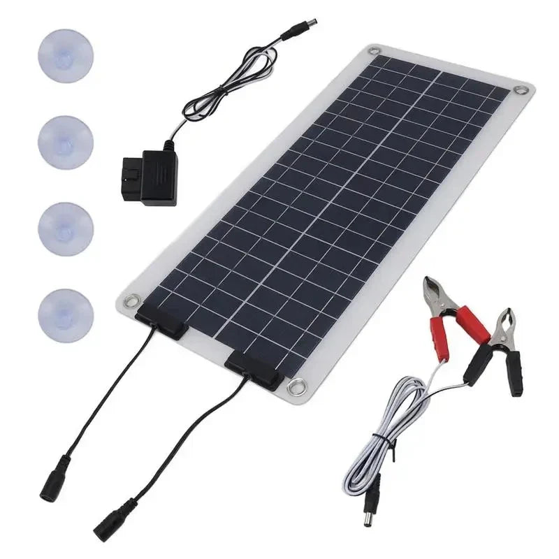 Carvallo Mobilis 100W Solarladdare | Vattentät &amp; Bärbar | Dubbelutgång 12V–24V | För Bil, Motorcykel, Båt &amp; Husbil