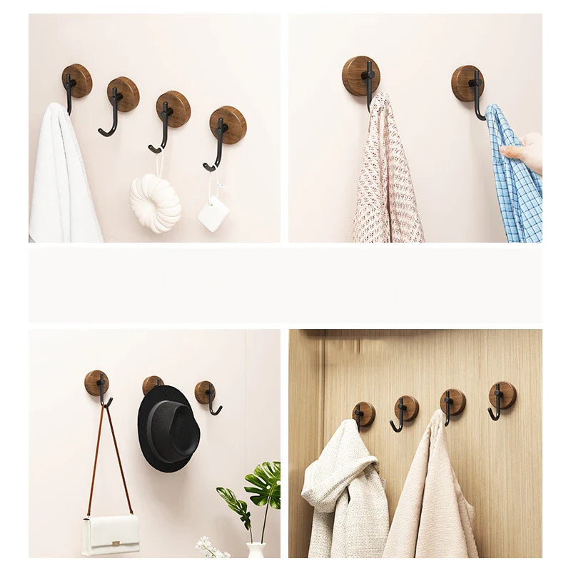 Carvallo Holzhaken Woodiva WallHook | Massivt trä valnöt | Nyckel-, handduks- & rockkrok | För kök, badrum & hall