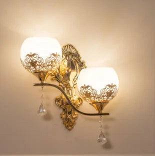 CrystalLuxe - LED Vägglampa Guld Sovrum &amp; Vardagsrum Stämningsbelysning