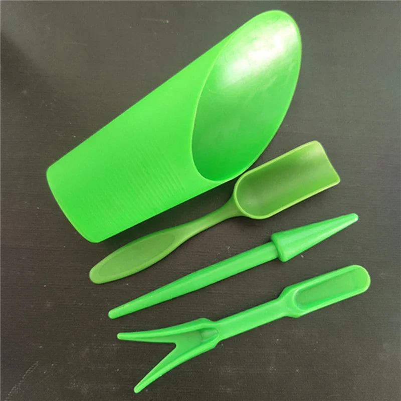 Carvallo Mini Trädgårdsverktyg Set | 4-delat set för balkong & inomhusväxter | För omplantering, sådd & plockning