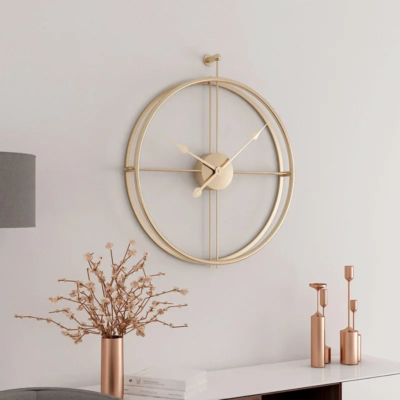 LuxeTijd - Tyst Väckarklocka 50/60cm för Moderna Interiörer
