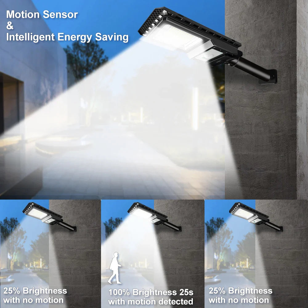 Carvallo MaxBright | 156 LED Solargatubelysning | Rörelse.sensor | 80W med 2000 mAh batteri