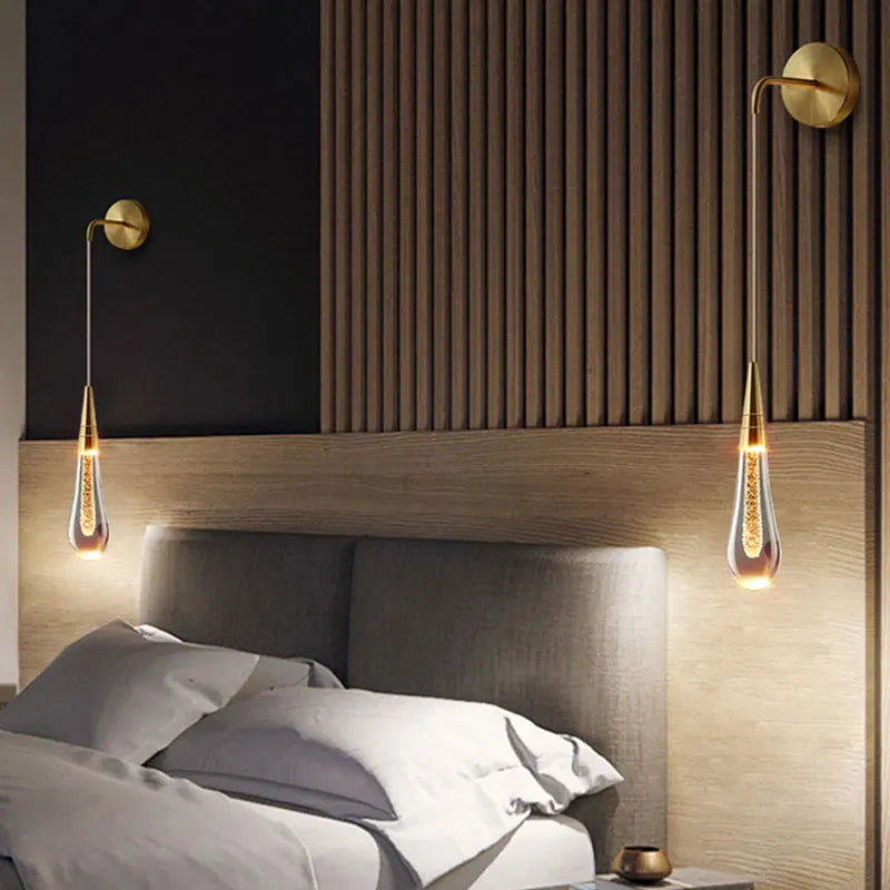 LustraClair | Kristall-vägglampa med varmvit LED-belysning &amp; hängande design