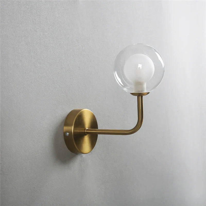 NordicLuxe - Glas Vägglampa - Modern LED Lampa för Sovrum och Vardagsrum