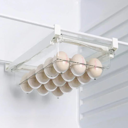 Carvallo FreshSlide Transparent kylskåpslåda utdragbar | Förvaringslåda för ägg, frukt och grönsaker | Underhängsorganisatör för platsbesparing i kylskåpet