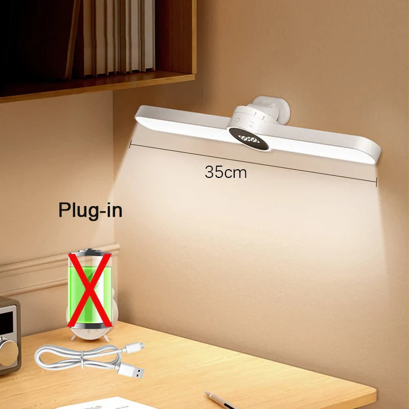 Carvallo-skrivbordslampa ClarioMag | Med klocka & väckarklocka | Magnetisk & USB-uppladdningsbar | Steglöst dimbar | 35 cm