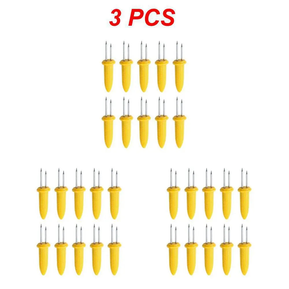 Carvallo rostfritt stål majsgafflar set | Värmetålig & Återanvändbar | För grill, camping & kök | 6 × 2 cm
