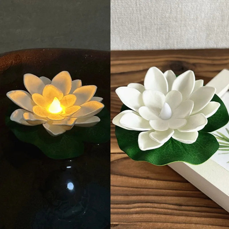 Carvallo Lotuslampa LUMILYA | LED Vattensensor | Varmvitt ljus | För damm, trädgård &amp; fester