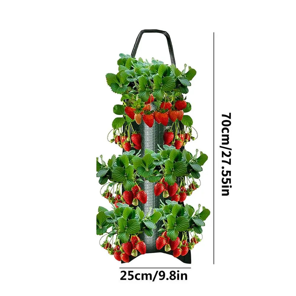 Carvallo Planter bag with 4/6/8/10 openings | Hanging & Breathable | For strawberries, tomatoes & herbs | Durable canvas fabric