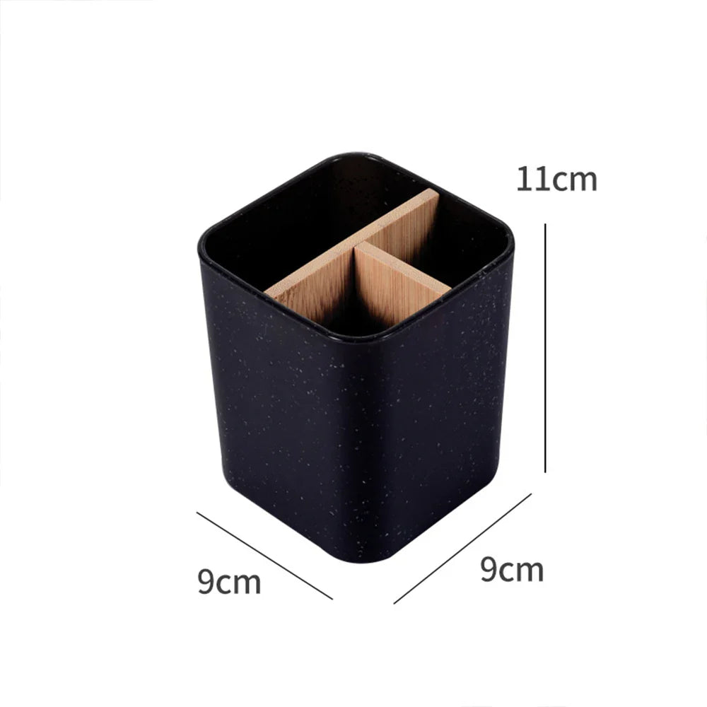 Carvallo PureStand Bambu Tandborsthållare för Elektriska Tandborstar | Organizer för Rakapparater & Kosmetikborstar