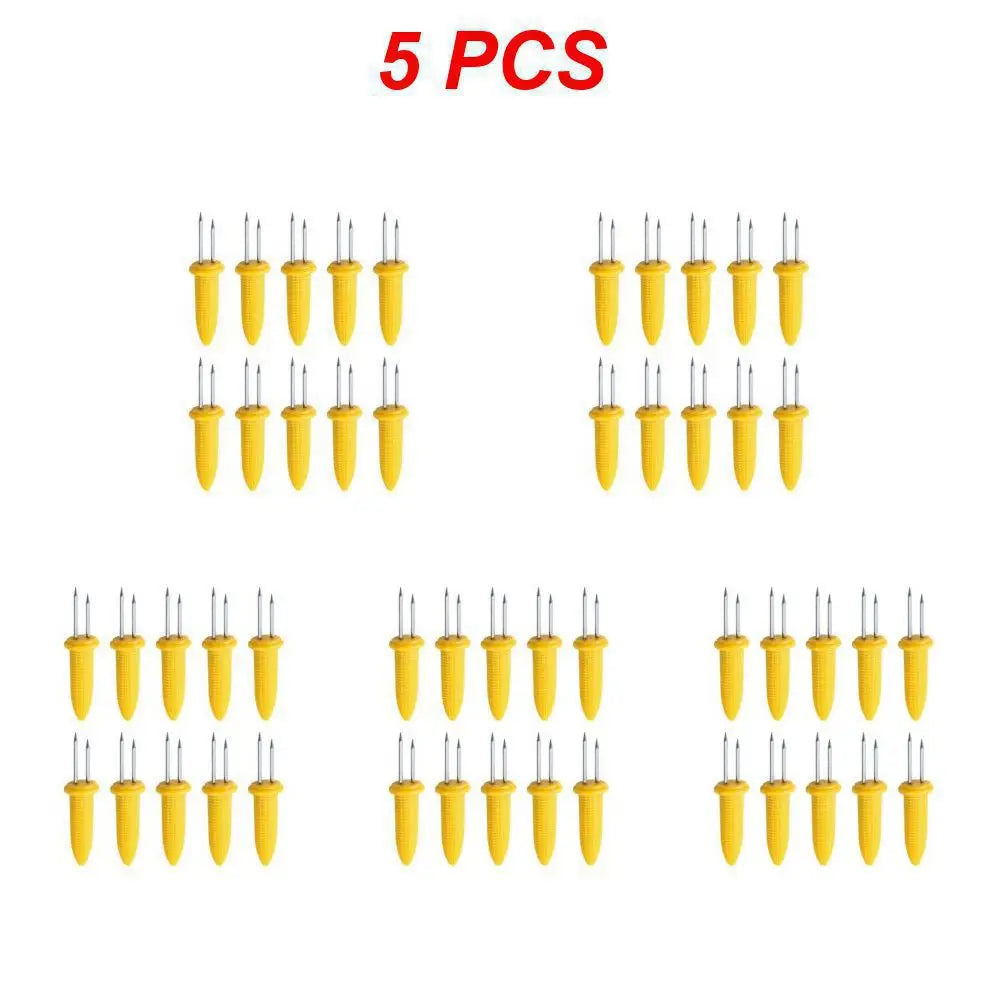 Carvallo rostfritt stål majsgafflar set | Värmetålig & Återanvändbar | För grill, camping & kök | 6 × 2 cm