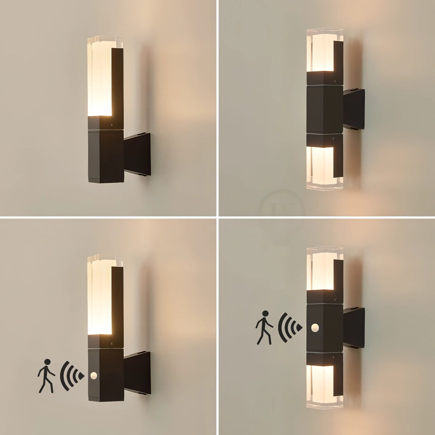 Spivey - Modern svart LED rörelsesensor utomhusbelysning