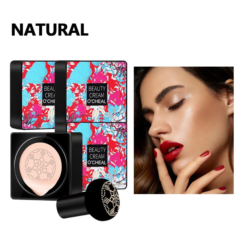 Carvallo Cream Cushion Set Luméa Glow | Med Mushroom-applikator | 4-delad i presentlåda | Foundation & Concealer i ett