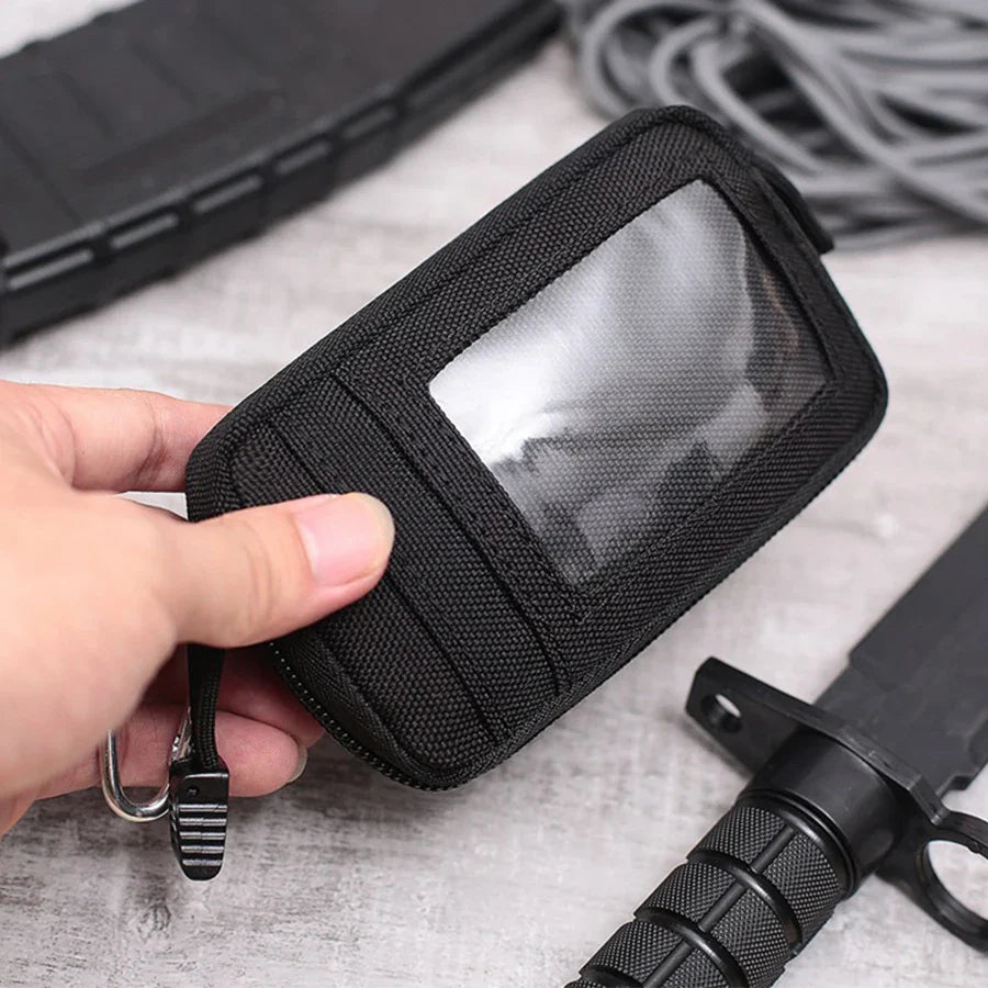 Carvallo-väska TactiPack Mini | Vattentät EDC-bältesväska med kortfack & dragkedja | För camping, resor & vardag