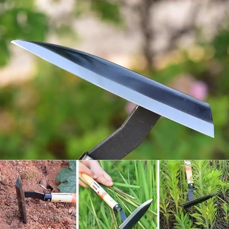 Carvallo ErgoHoe Handhacka i manganstål | Multifunktionell för trädgårdsarbete | Lätt & bärbar