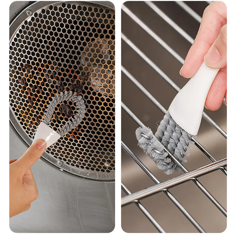 Carvallo Grillrengöringsborste med V-krok och skrapa | Multifunktionell för grillgaller och bakplåt | 18x7 cm