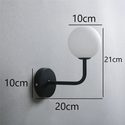 NordicLuxe - Glas Vägglampa - Modern LED Lampa för Sovrum och Vardagsrum