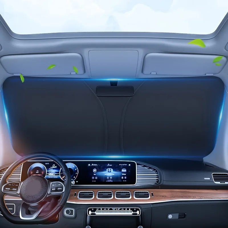 Carvallo Fällbart Bilsolskydd | Värmeskydd med Lasereffekt | UV-blocker för vindrutan | Reflekterande & Kompakt