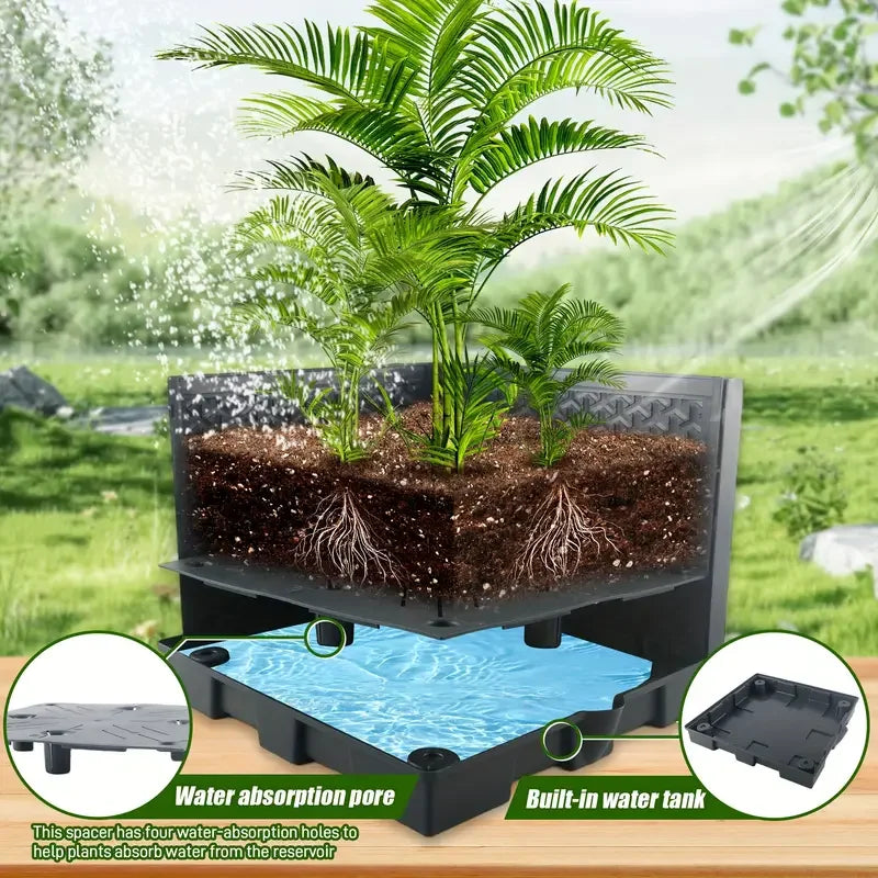 Carvallo GrowTower höjbädd växtkärl med stöd | 114 cm höjd | Modulärt tomat- & grönsakstornssystem | Med vattentank