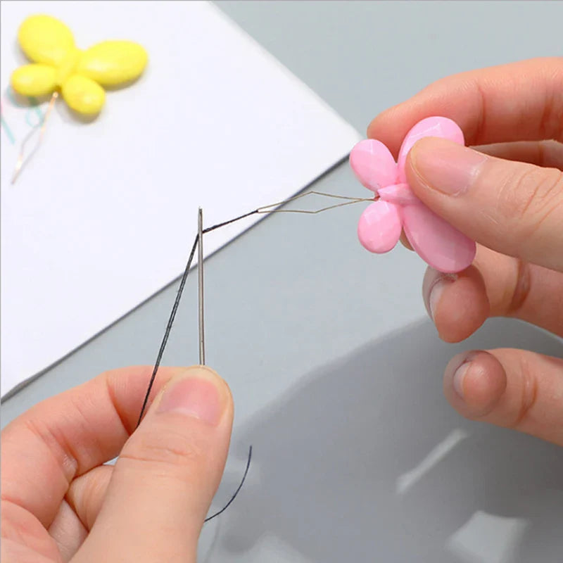 Carvallo Nadelträdare Set Mångfärgad | Trädhjälp för seniorer & nybörjare | Blomform | 10–50 stycken Slumptal