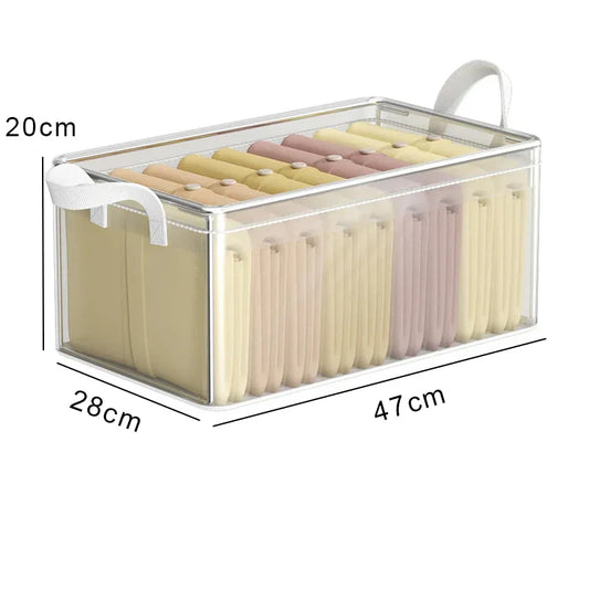Carvallo Kläders Organiser | Transparent PVC Förvaringslåda | Med Metallram & Dammskydd | Fällbar & Vattentät