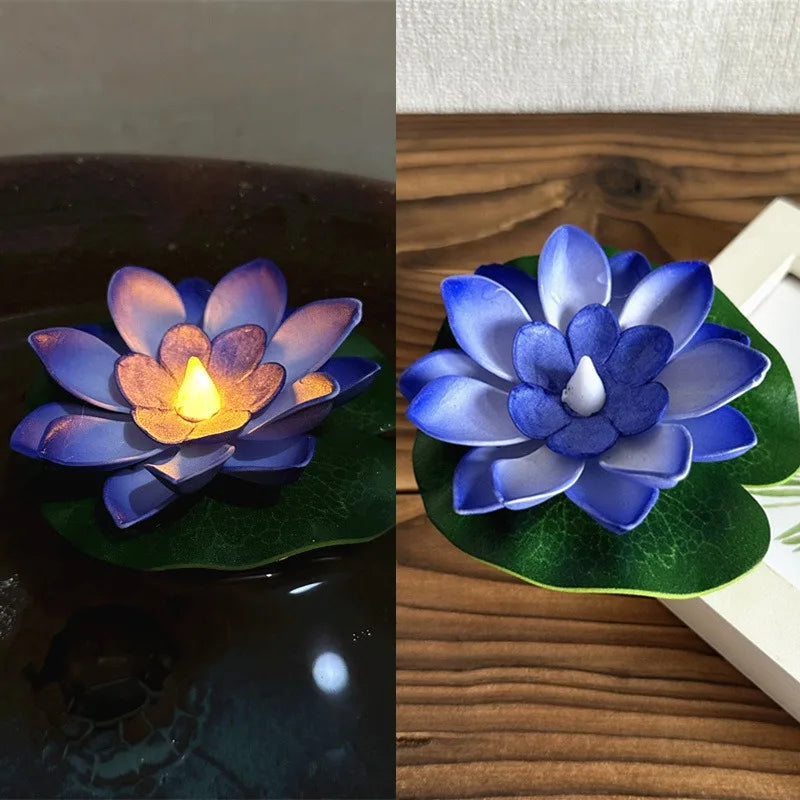 Carvallo Lotuslampa LUMILYA | LED Vattensensor | Varmvitt ljus | För damm, trädgård &amp; fester