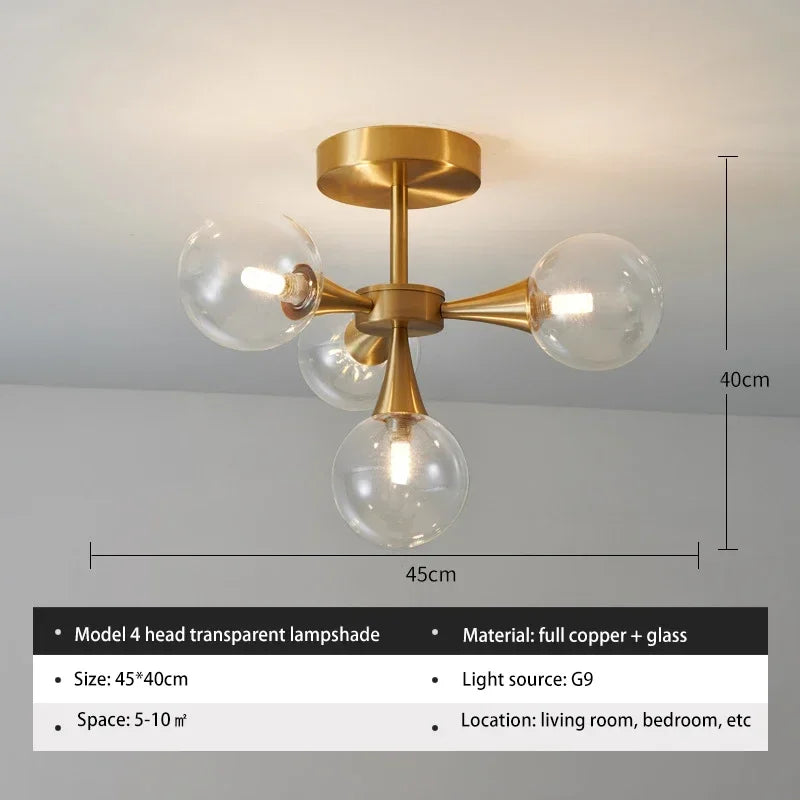 Lunavoire Sphere | LED-taklampa med glaskula för vardagsrum och sovrum