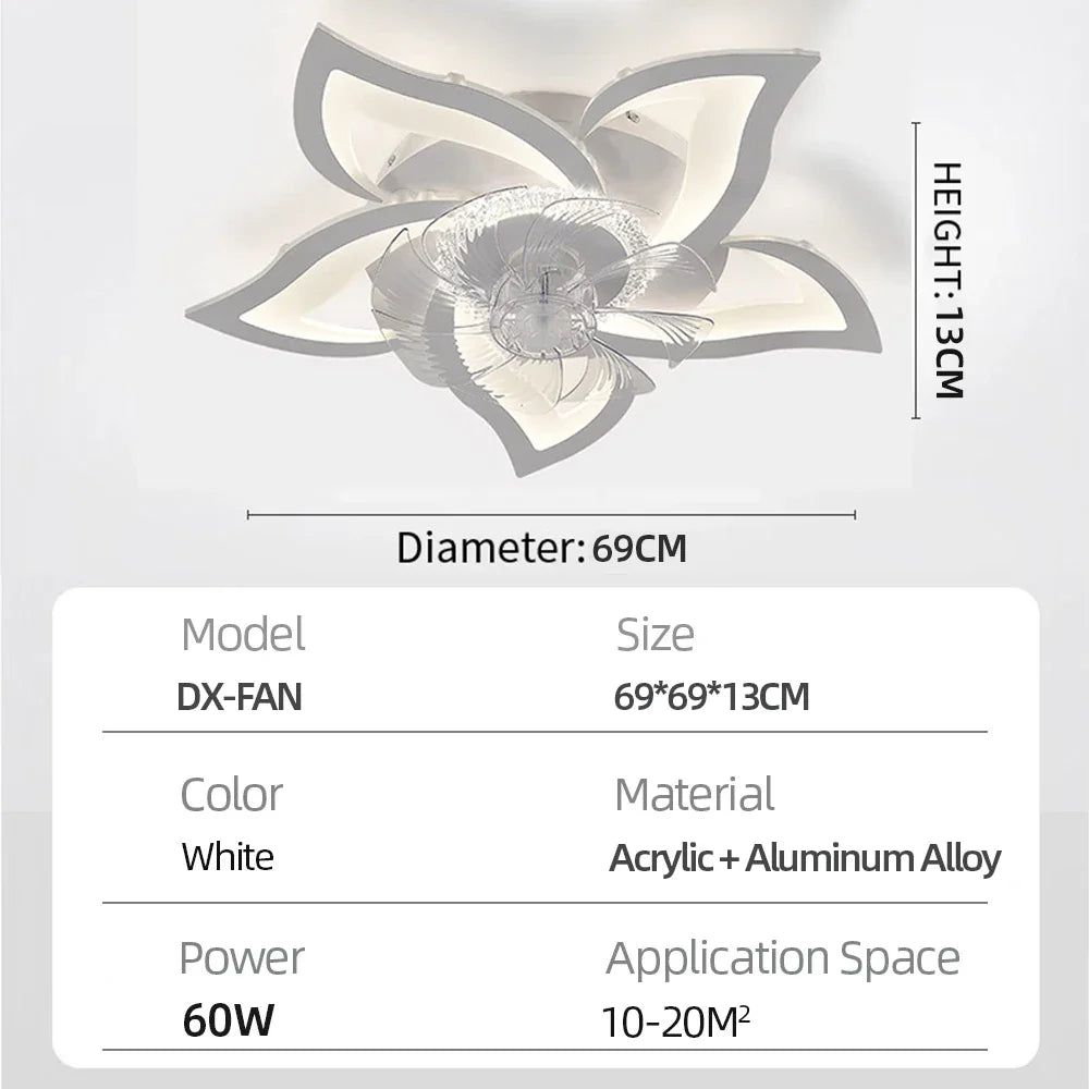 Floara Breeze | Dimbar LED-takfläkt i blomform med fjärrkontroll &amp; app-styrning