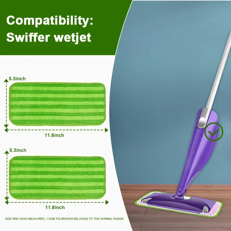 Carvallo Ersättningskuddar för Swiffer Wet Jet | Högabsorberande & Återanvändbara | 29x14 cm | 2-pack