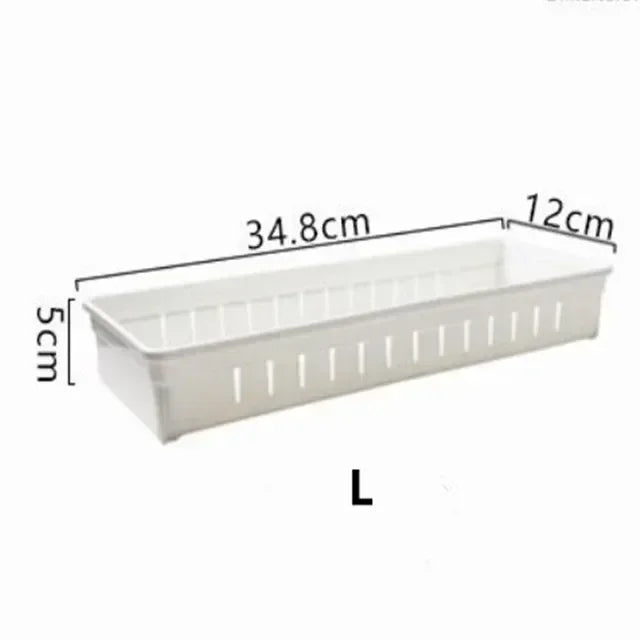 Carvallo FlexSort Lådor Organizer Box | Justerbar med avdelare | För Kök, Kosmetik & Kontor | Vit | S/L