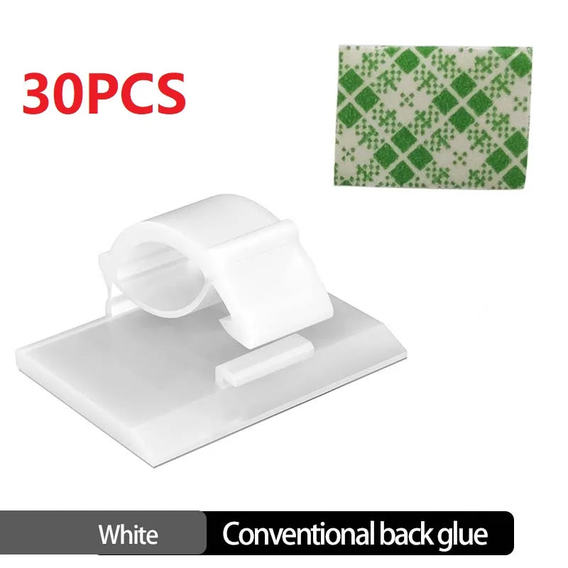 Carvallo Set WireTidy | 30-90 delar | Självhäftande & flexibel | För skrivbord, PC & laddkablar