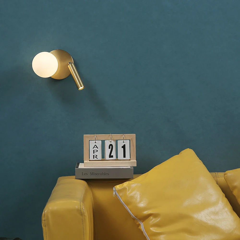 NordicLux - Modern LED Sänglampa Rotera Glas Vägglampa Sovrum och Vardagsrum Dekor