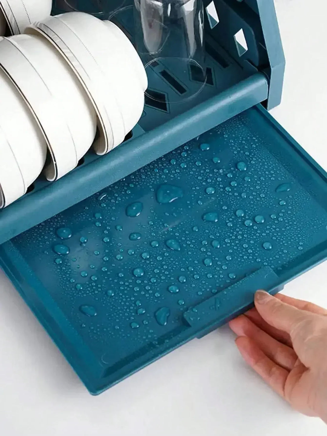 RackMaster - Fällbart diskställ för organiserad och platsbesparande köksförvaring