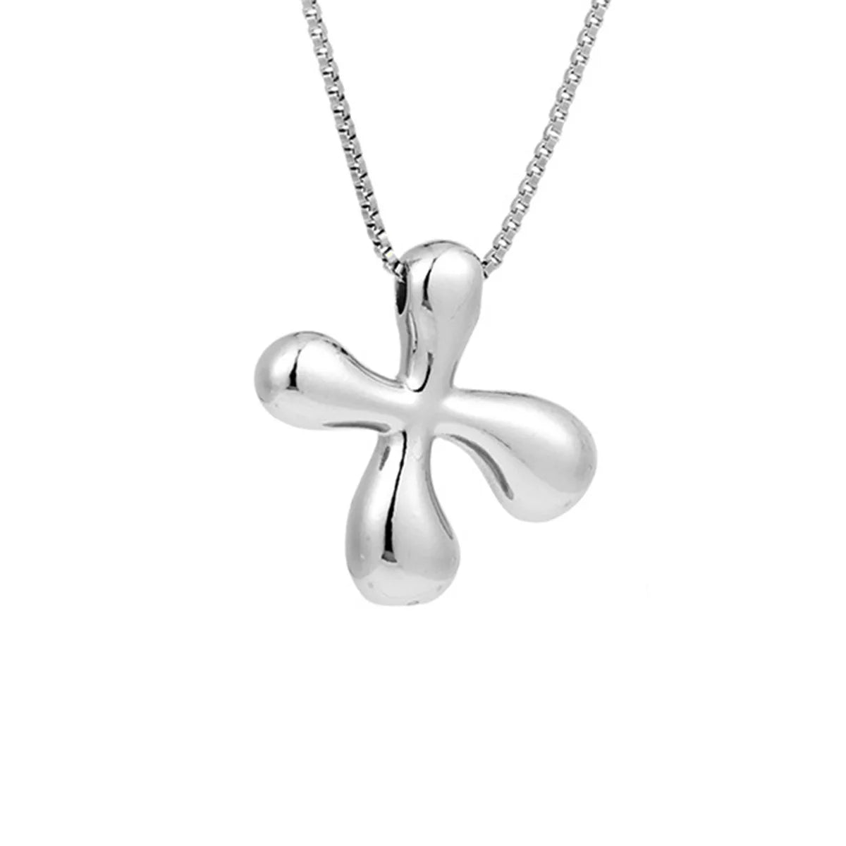 Royelux A-Z Ballong Bubbel Bokstav Hänge Halsband – Silver Chunky Initial Smycken