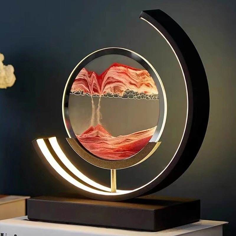 Kinetic Sand Bords Lamp – Lugn Dekor med Rörliga Landskap